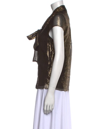 Alice + Olivia Silk Tie Neck Top