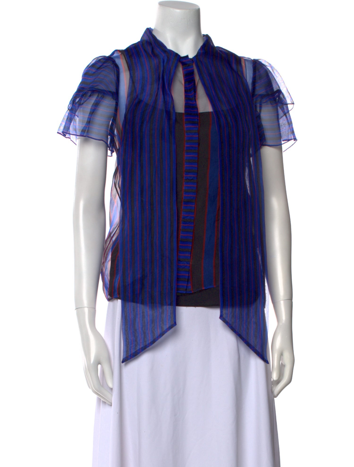 Alice + Olivia Striped V-Neck Blouse