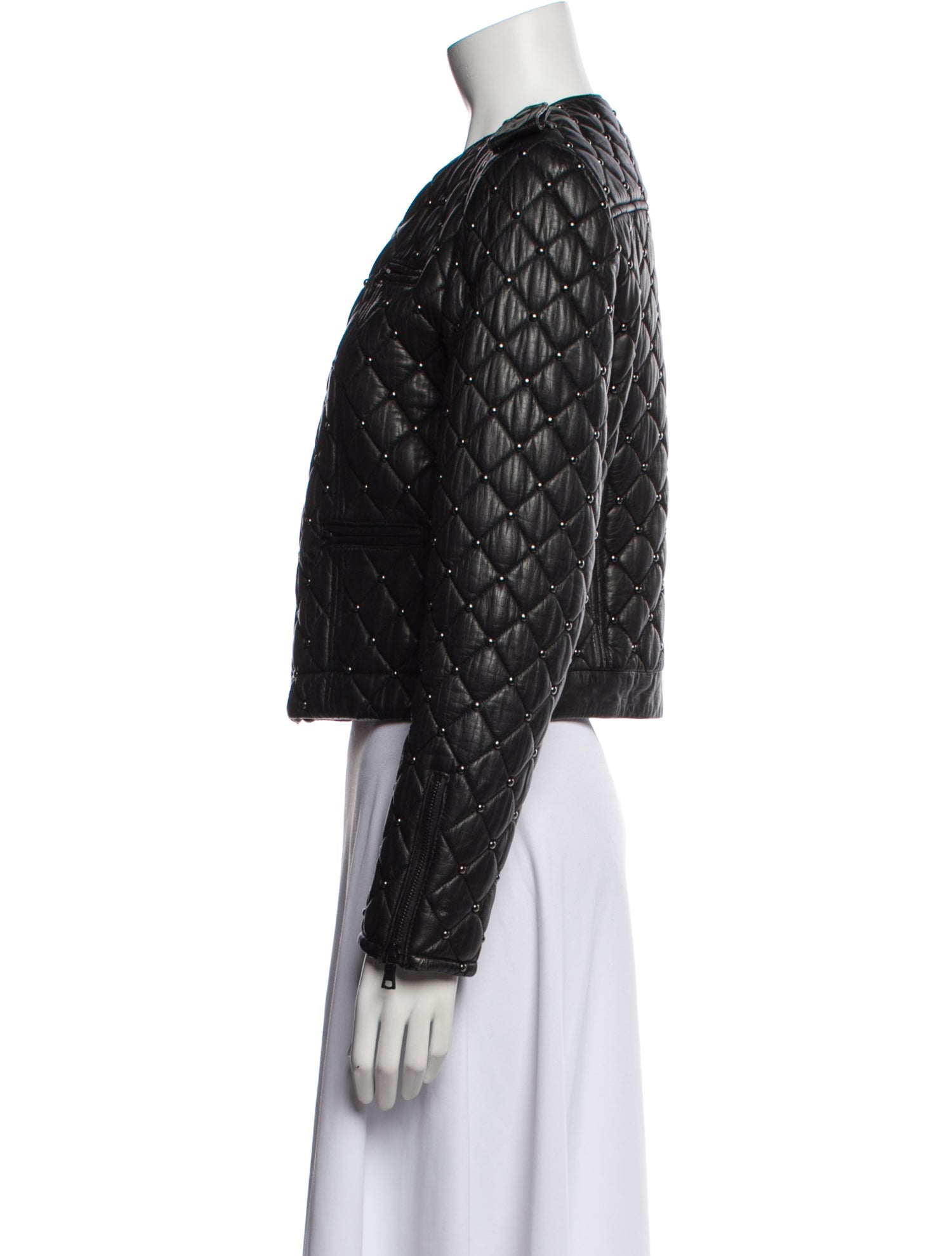 Alice + Olivia Leather Printed Jacket