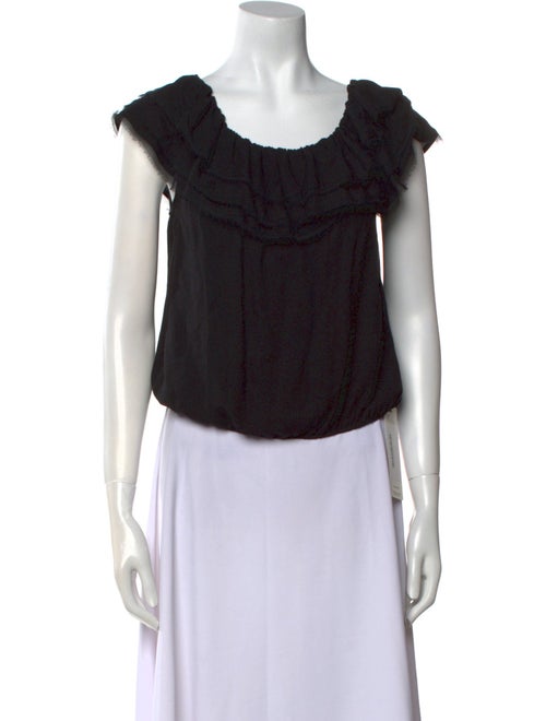 Alice + Olivia Scoop Neck Short Sleeve Crop Top