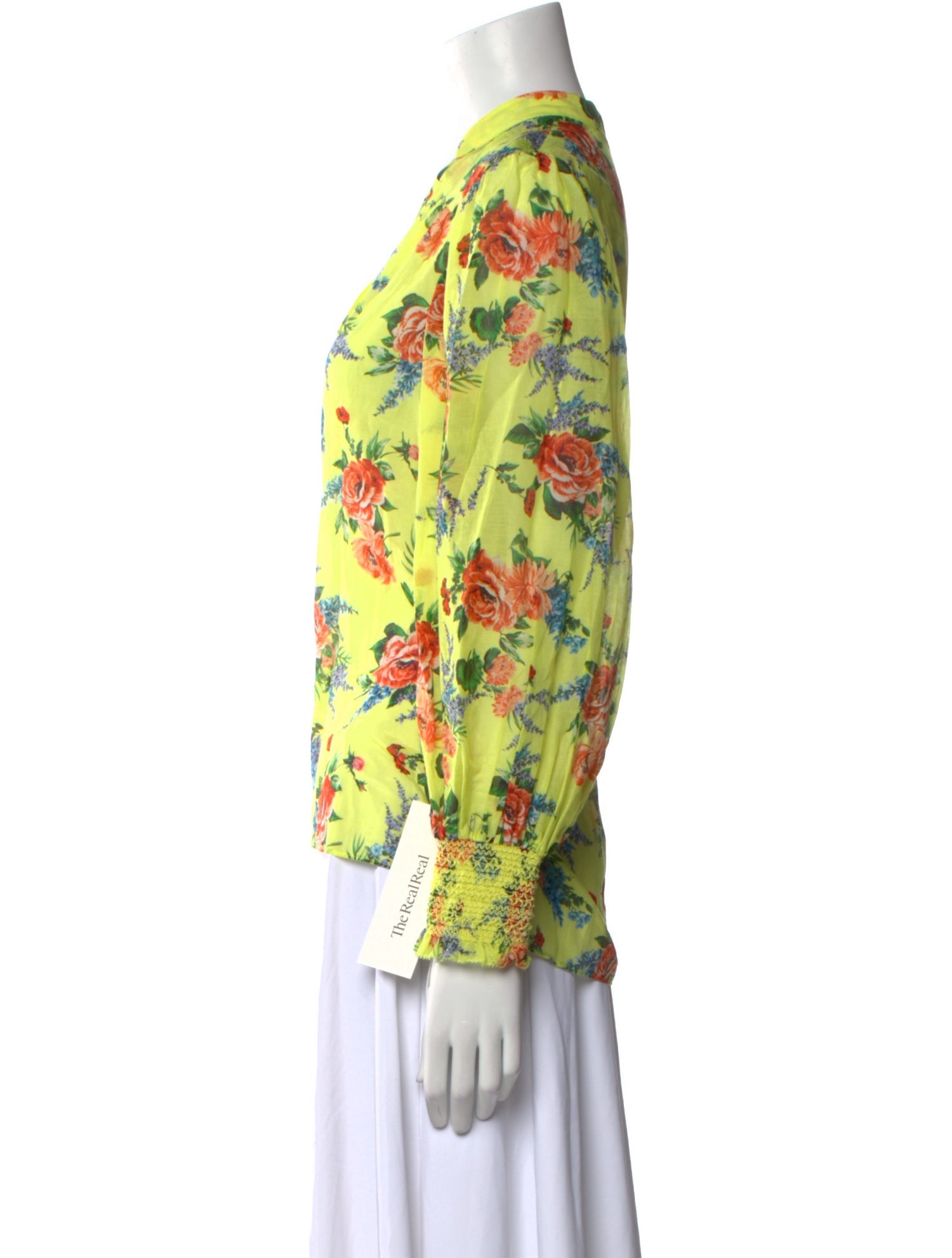 Alice + Olivia Floral Print V-Neck Blouse