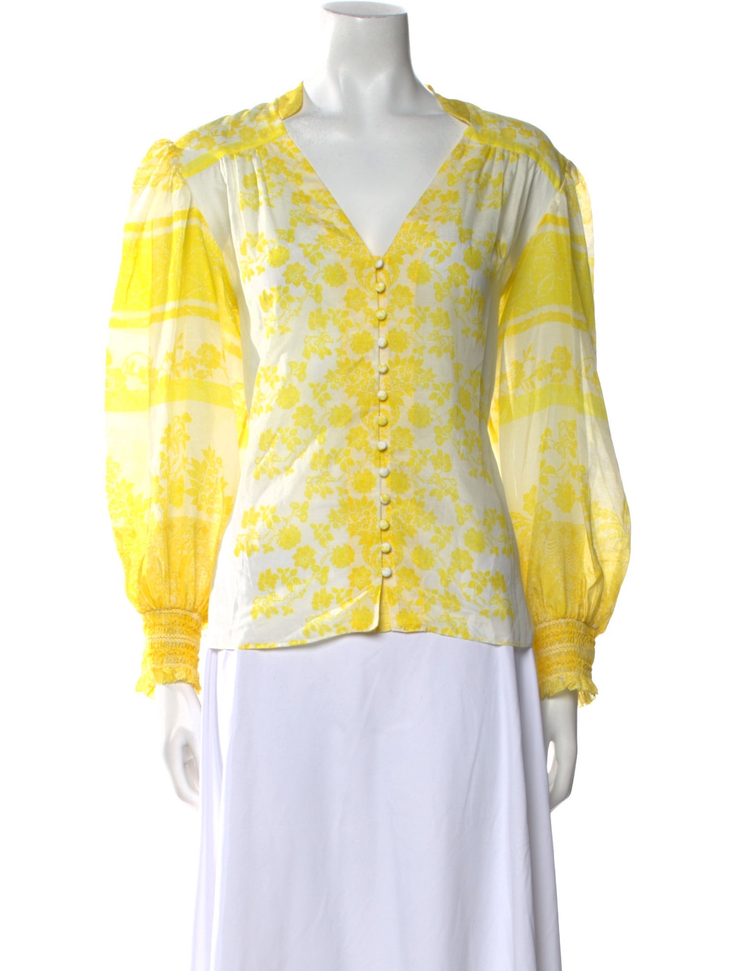 Alice + Olivia Floral Print V-Neck Blouse