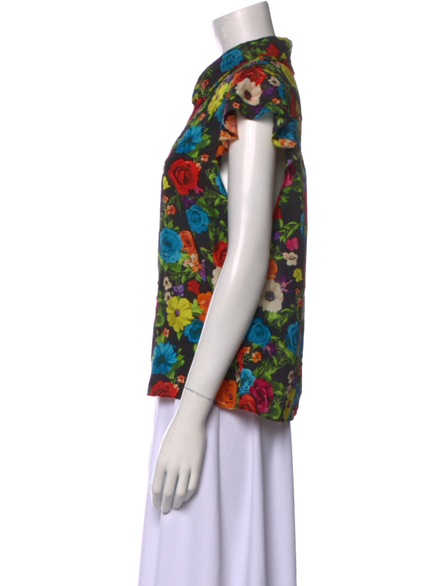 Alice + Olivia Silk Floral Print Blouse