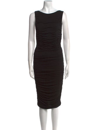 Alice + Olivia Bateau Neckline Midi Length Dress