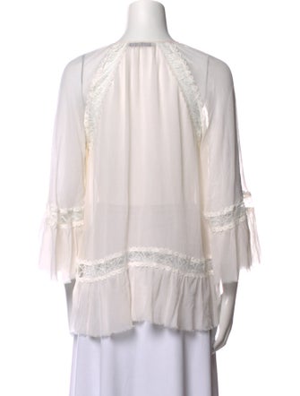 Alice + Olivia Silk Scoop Neck Blouse