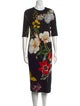 Alice + Olivia Floral Print Midi Length Dress