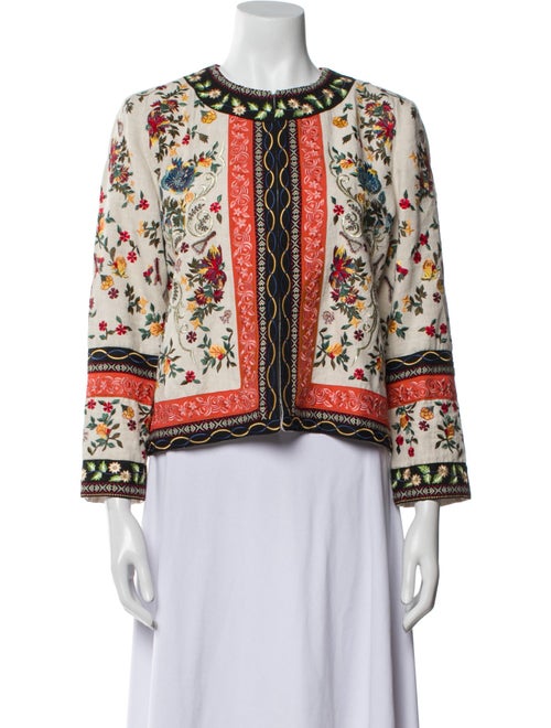 Alice + Olivia Linen Printed Evening Jacket