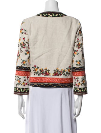 Alice + Olivia Linen Printed Evening Jacket