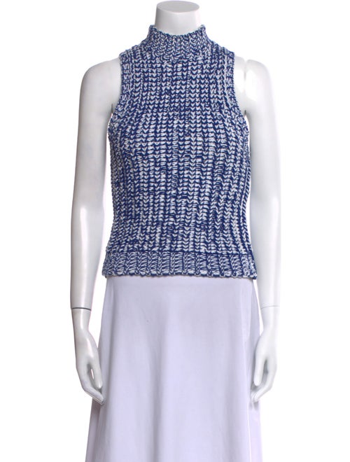 Alice + Olivia Tweed Pattern Mock Neck Sweater