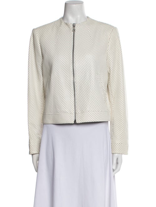 Alice + Olivia Lamb Leather Tweed Pattern Evening Jacket
