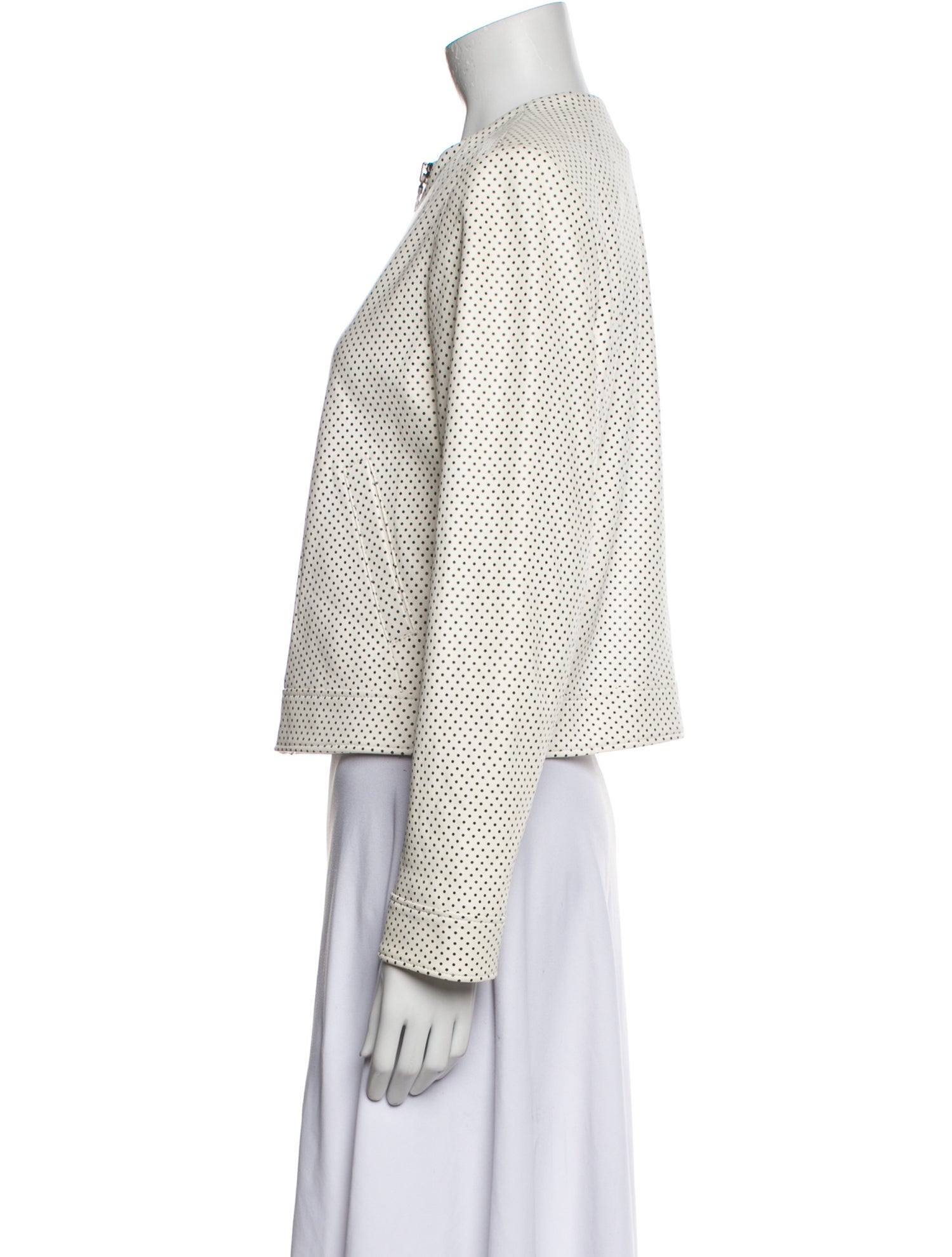 Alice + Olivia Lamb Leather Tweed Pattern Evening Jacket