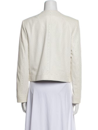 Alice + Olivia Lamb Leather Tweed Pattern Evening Jacket