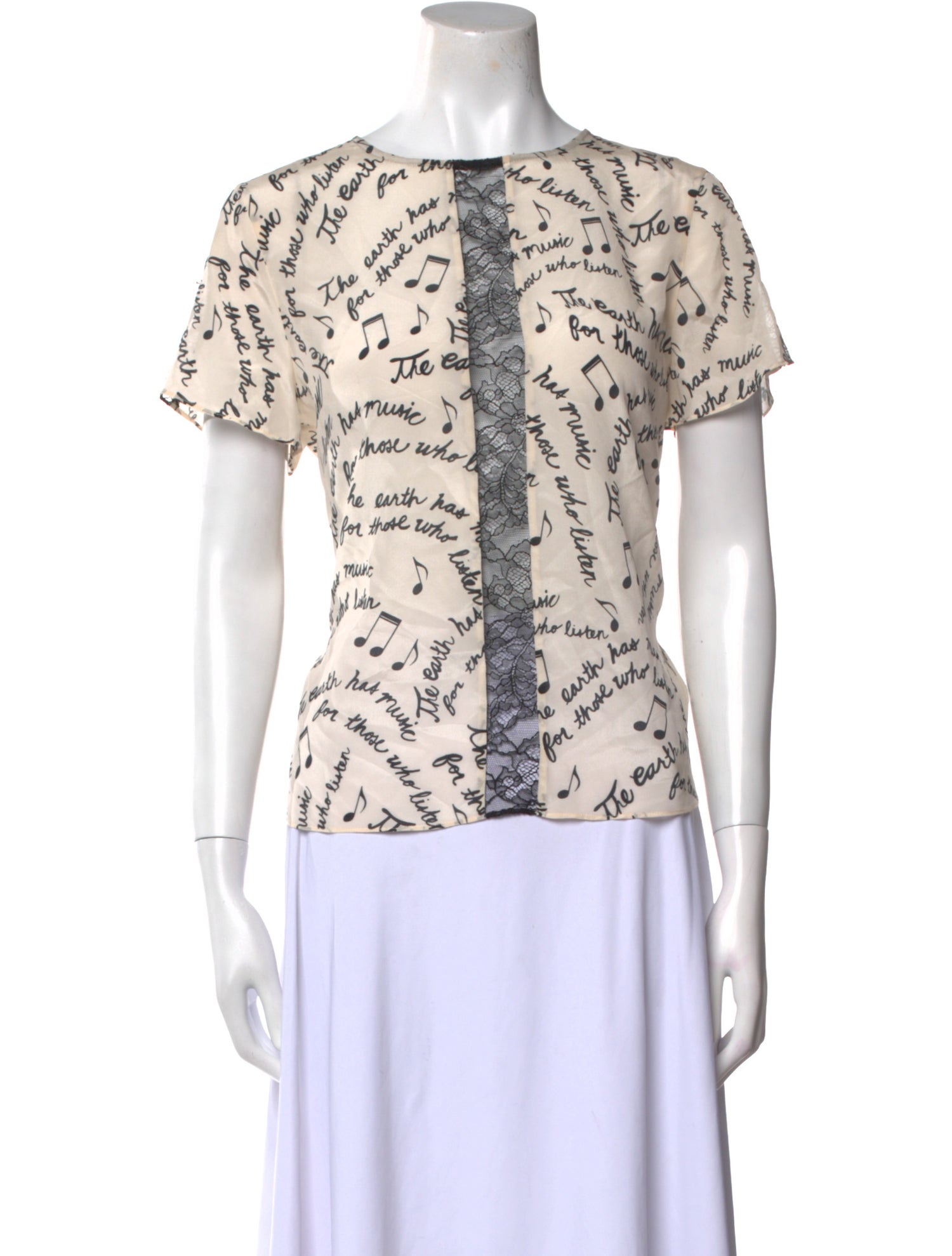 Alice + Olivia Silk Printed T-Shirt