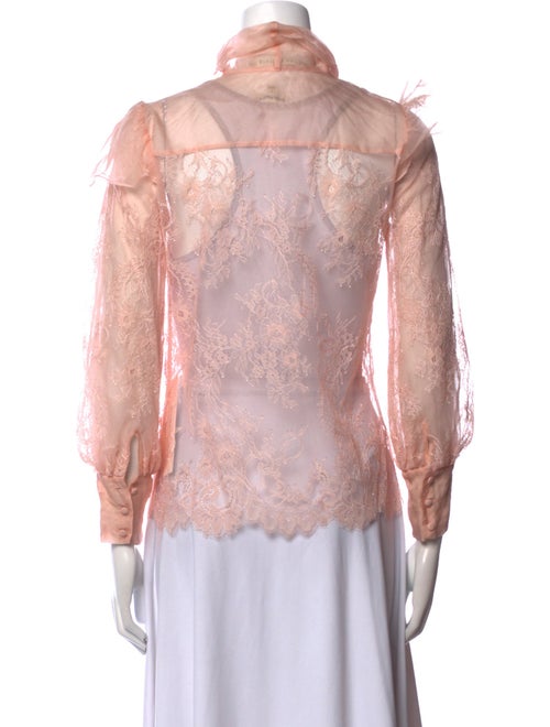 Alice + Olivia Mock Neck Long Sleeve Blouse