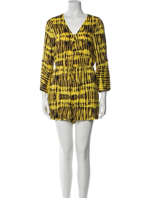 Alice + Olivia Printed V-Neck Romper