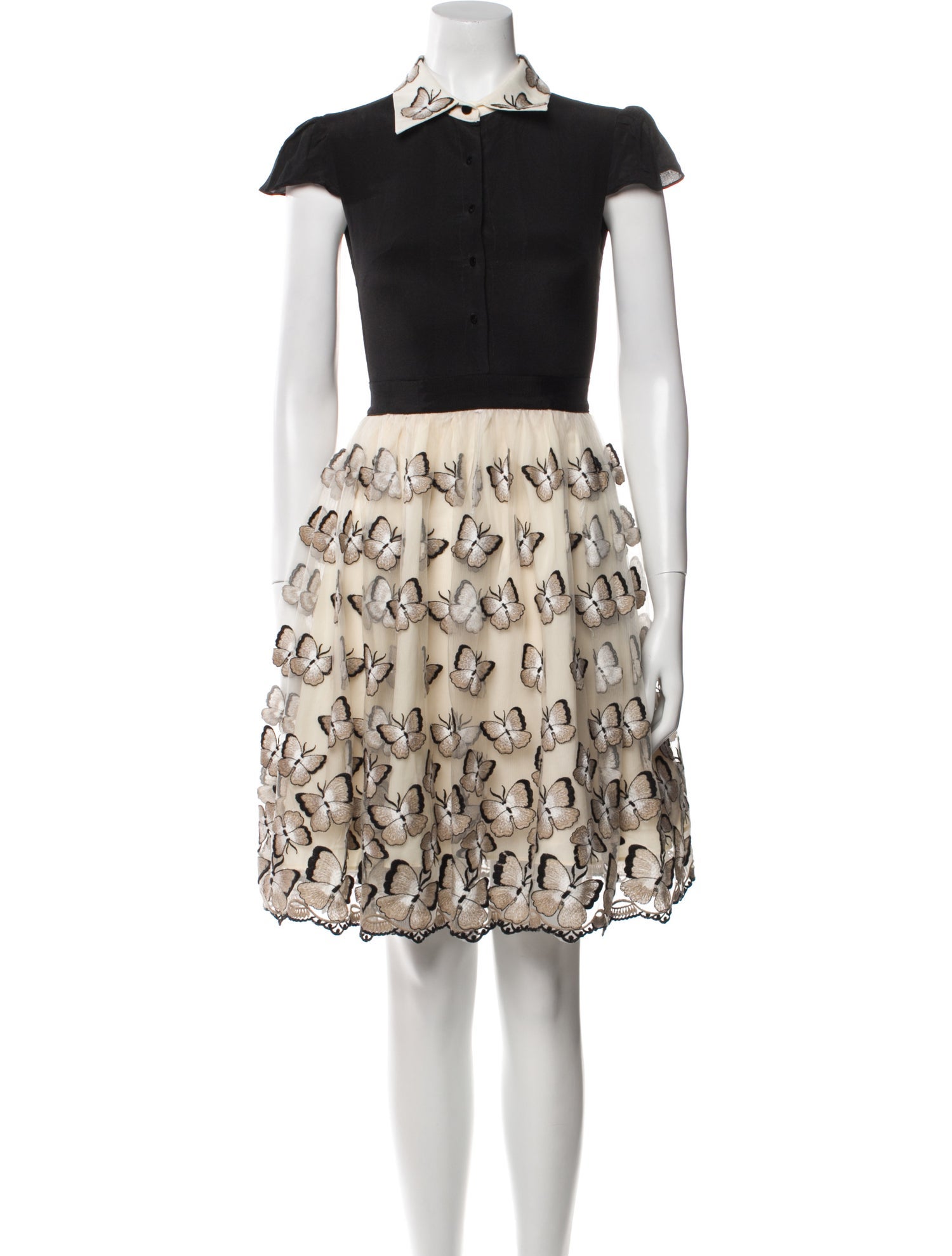 Alice + Olivia Lace Pattern Knee-Length Dress