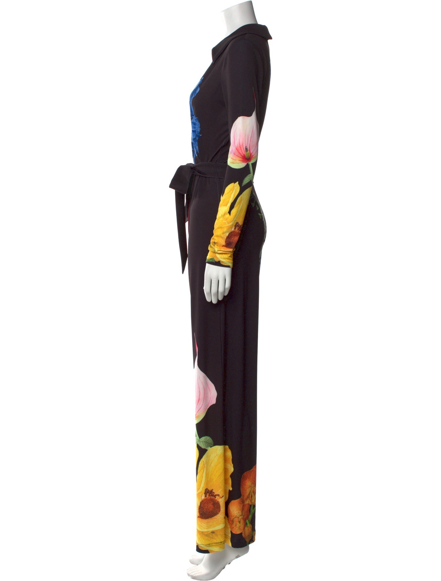 Alice + Olivia Floral Print V-Neck Jumpsuit