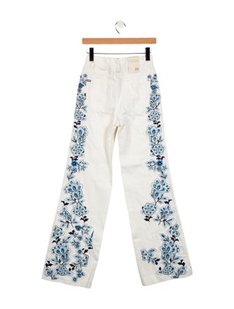 Alice + Olivia High-Rise Wide Leg Jeans