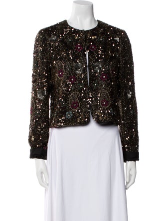 Alice + Olivia Silk Floral Print Evening Jacket