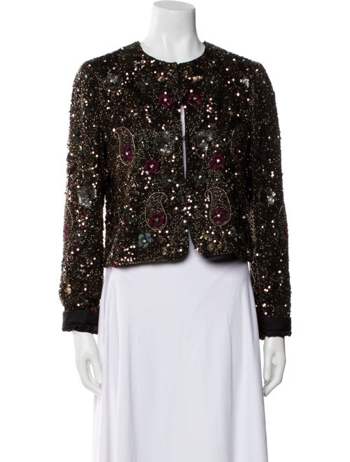 Alice + Olivia Silk Floral Print Evening Jacket