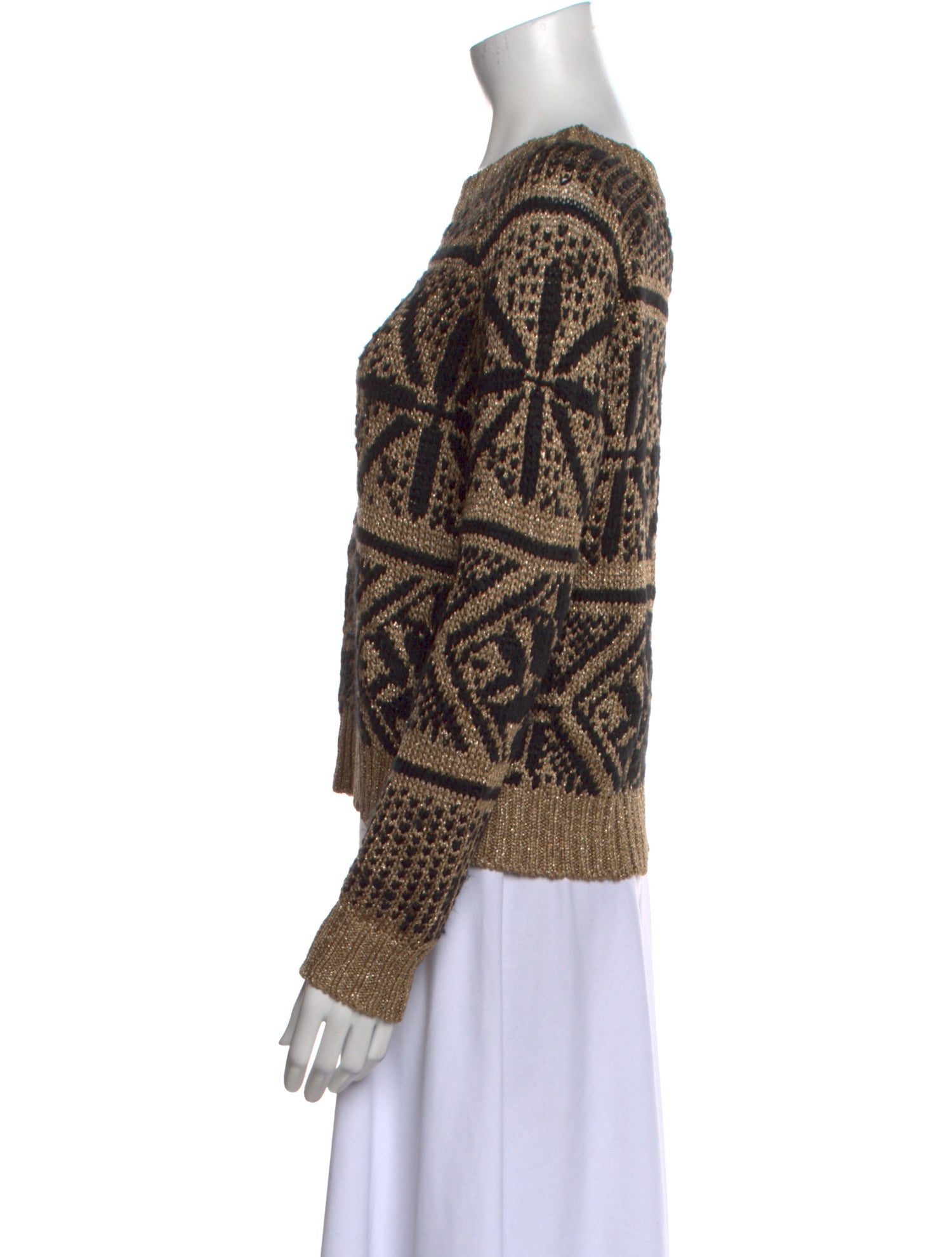 Alice + Olivia Printed Bateau Neckline Sweater