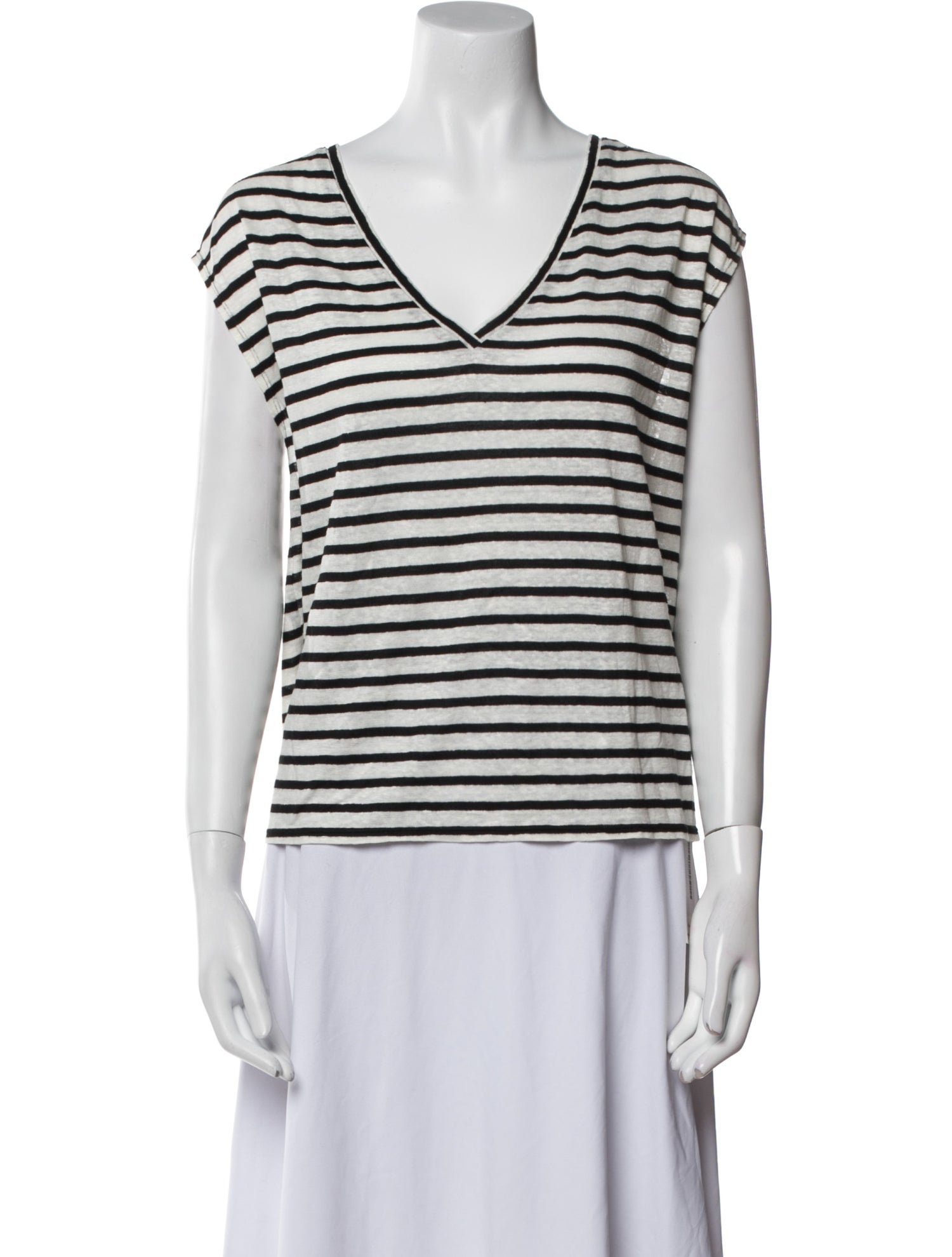 Alice + Olivia Linen Striped T-Shirt