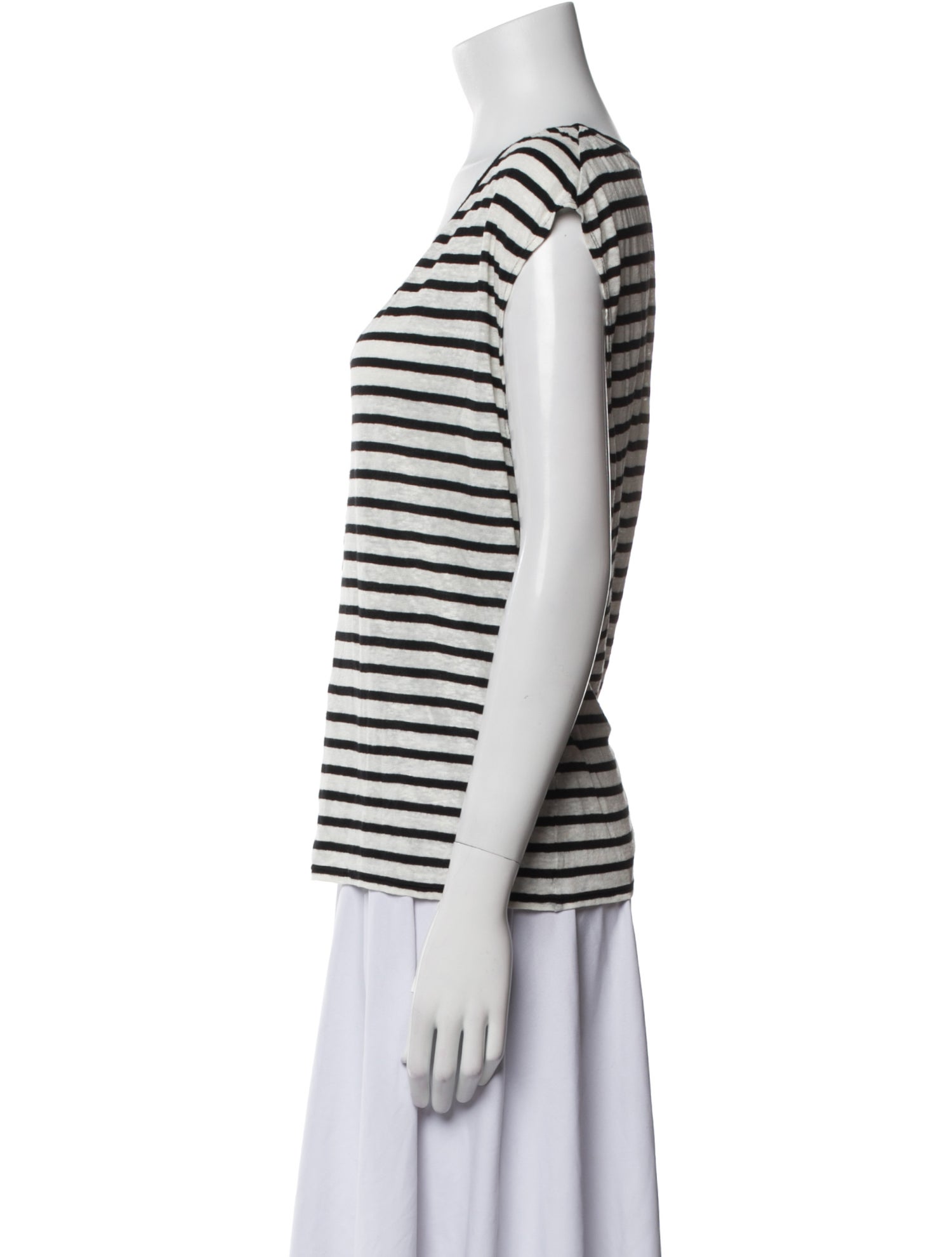 Alice + Olivia Linen Striped T-Shirt