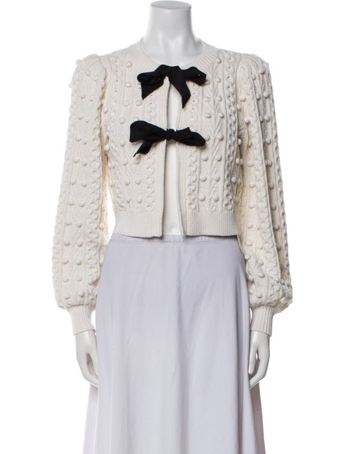 Alice + Olivia Patterned Tie Neck Sweater