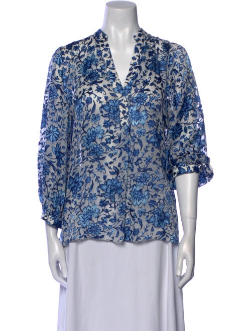 Alice + Olivia Printed V-Neck Blouse