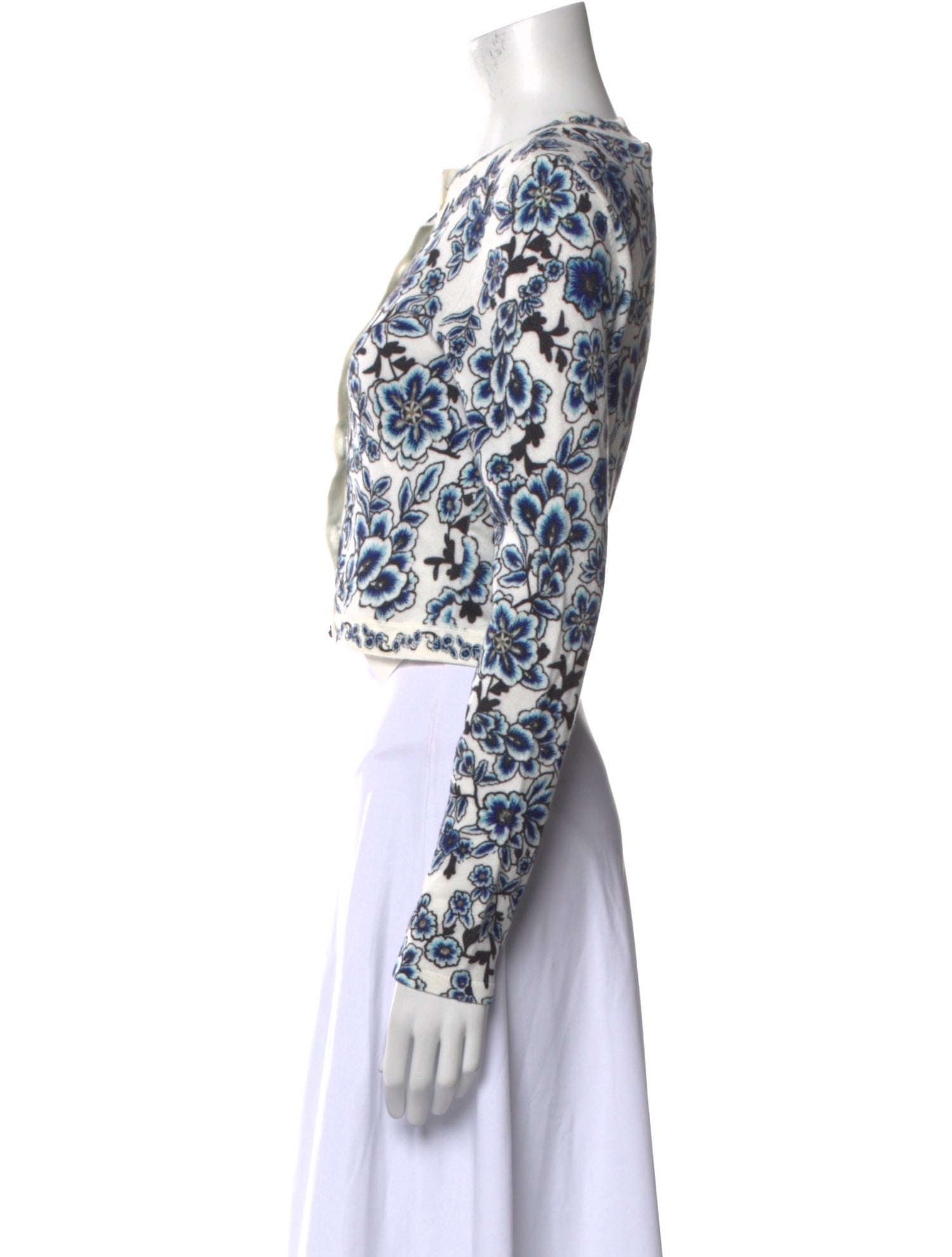 Alice + Olivia Floral Print Crew Neck Sweater