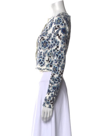 Alice + Olivia Floral Print Crew Neck Sweater