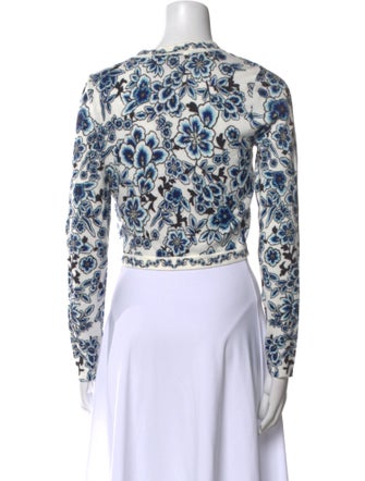 Alice + Olivia Floral Print Crew Neck Sweater