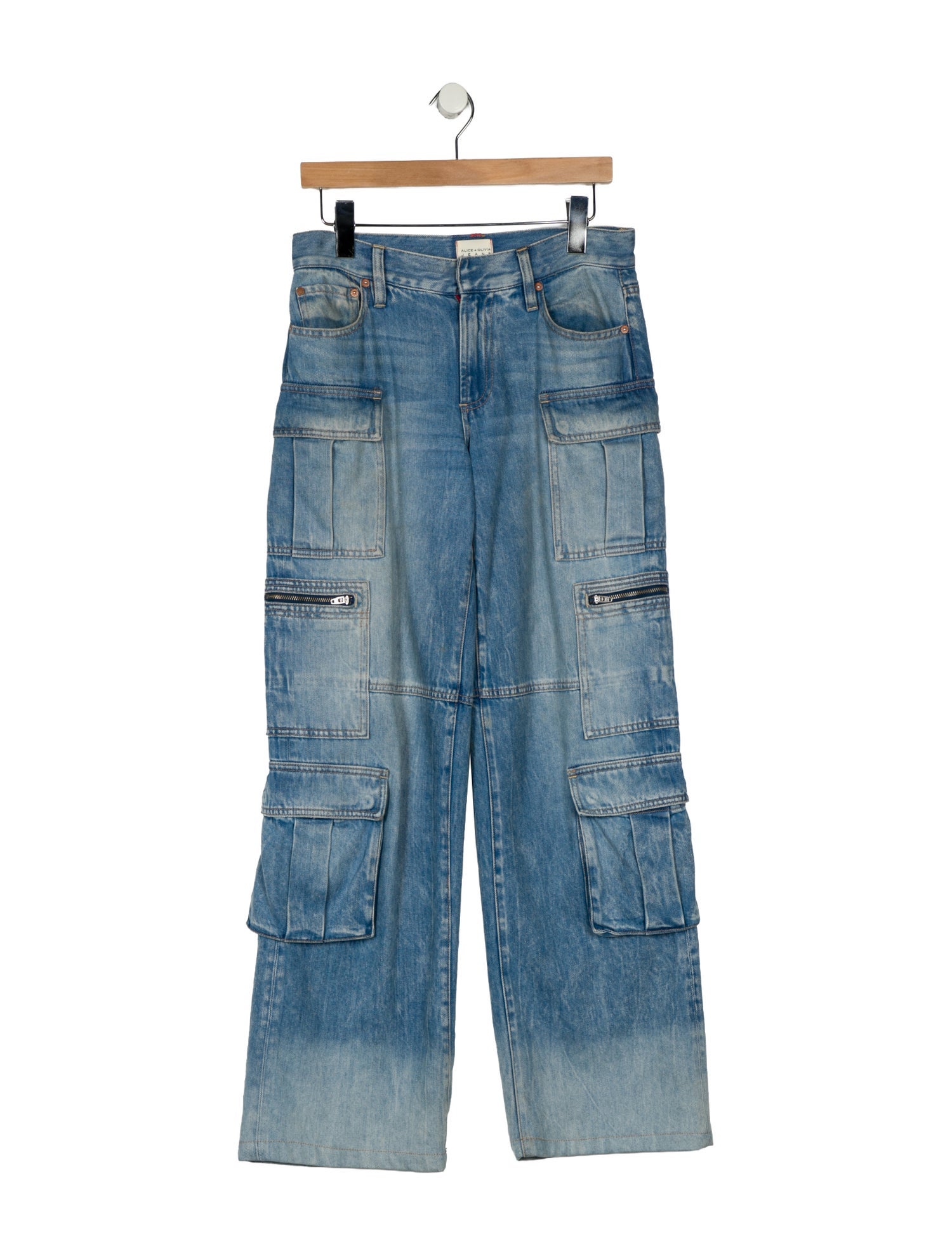 Alice + Olivia Mid-Rise Wide Leg Jeans