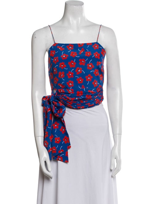 Alice + Olivia Silk Floral Print Crop Top