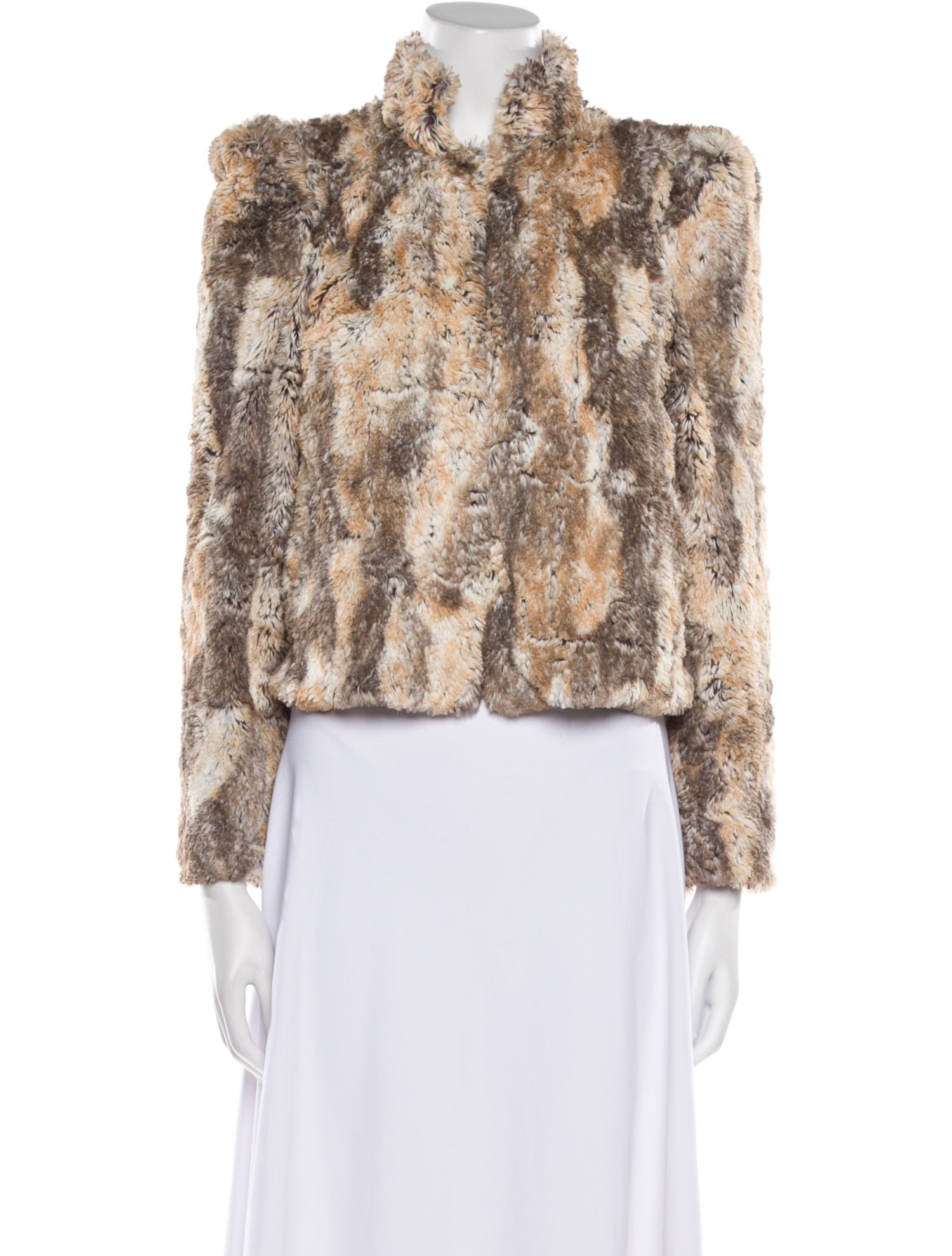 Alice + Olivia Faux Fur Printed Faux Fur Jacket