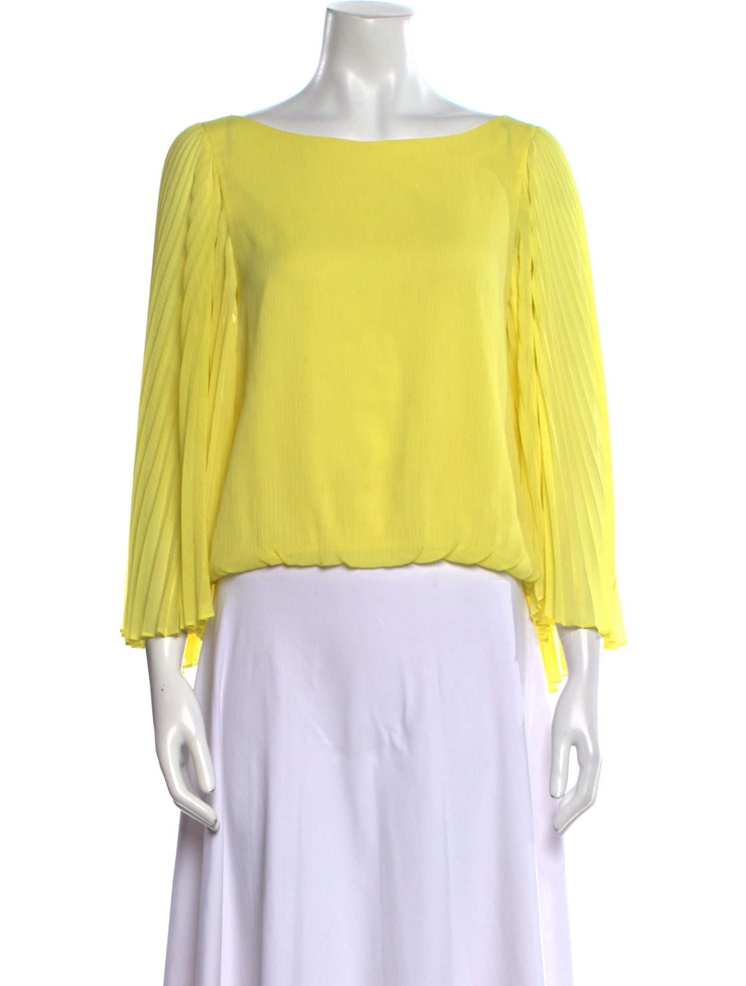 Alice + Olivia Bateau Neckline Three-Quarter Sleeve Blouse