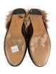 Alice + Olivia Leather Fur Trim Mules