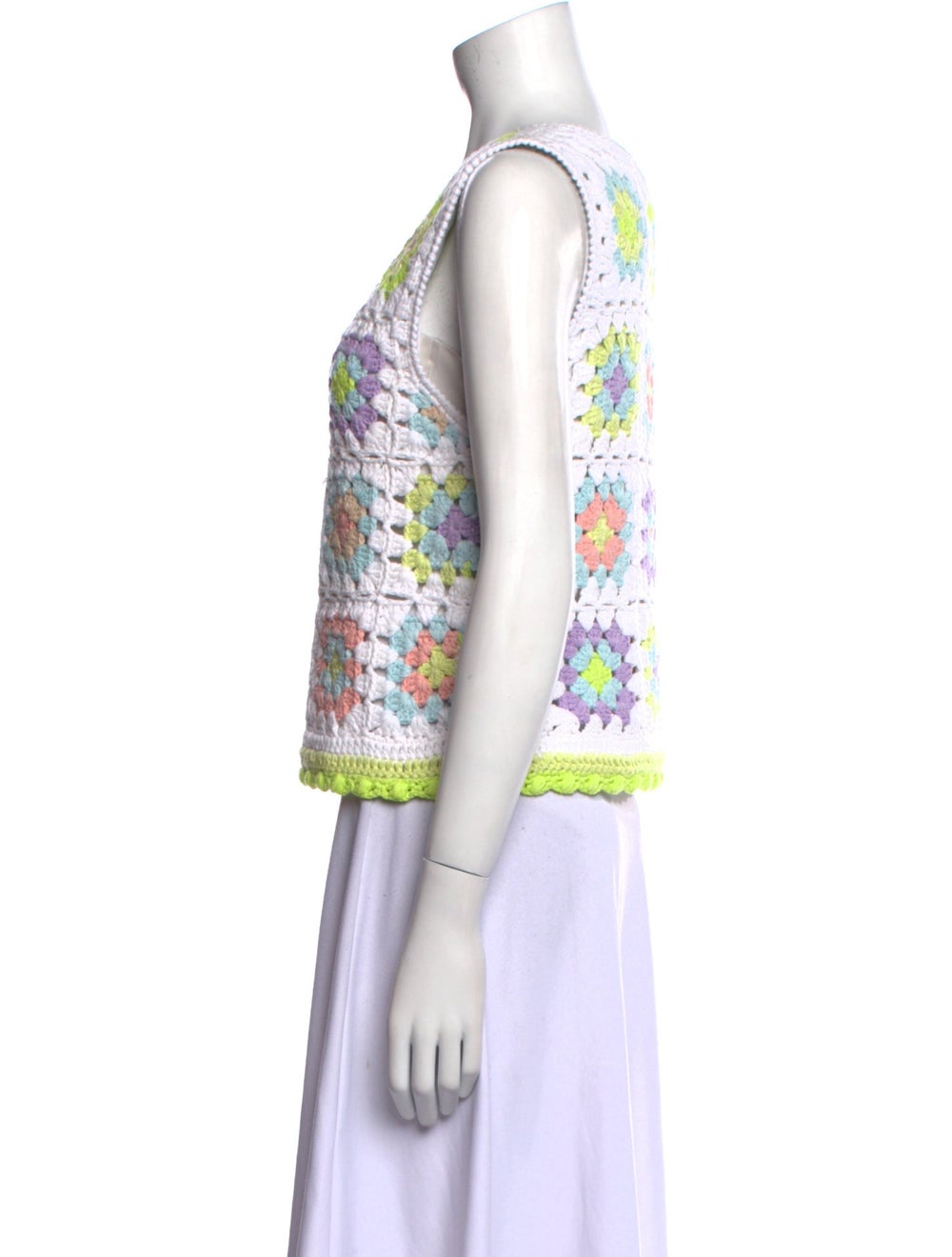 Alice + Olivia Pullover White Patterned Sleeveless - image 2