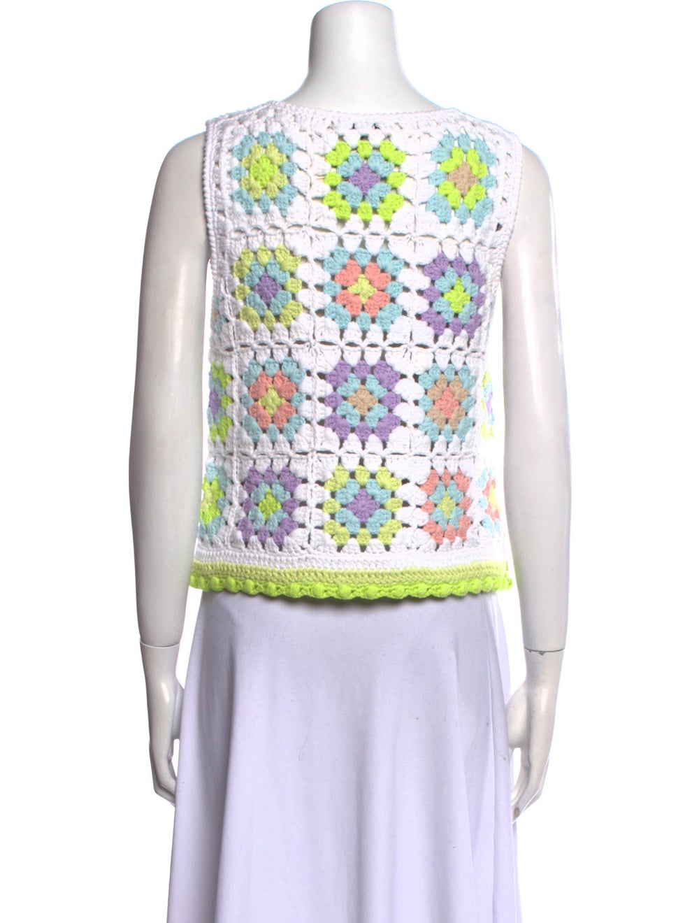 Alice + Olivia Pullover White Patterned Sleeveless - image 3