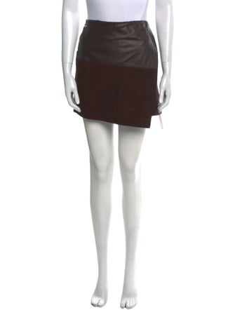 Alice + Olivia Lamb Leather Mini Skirt
