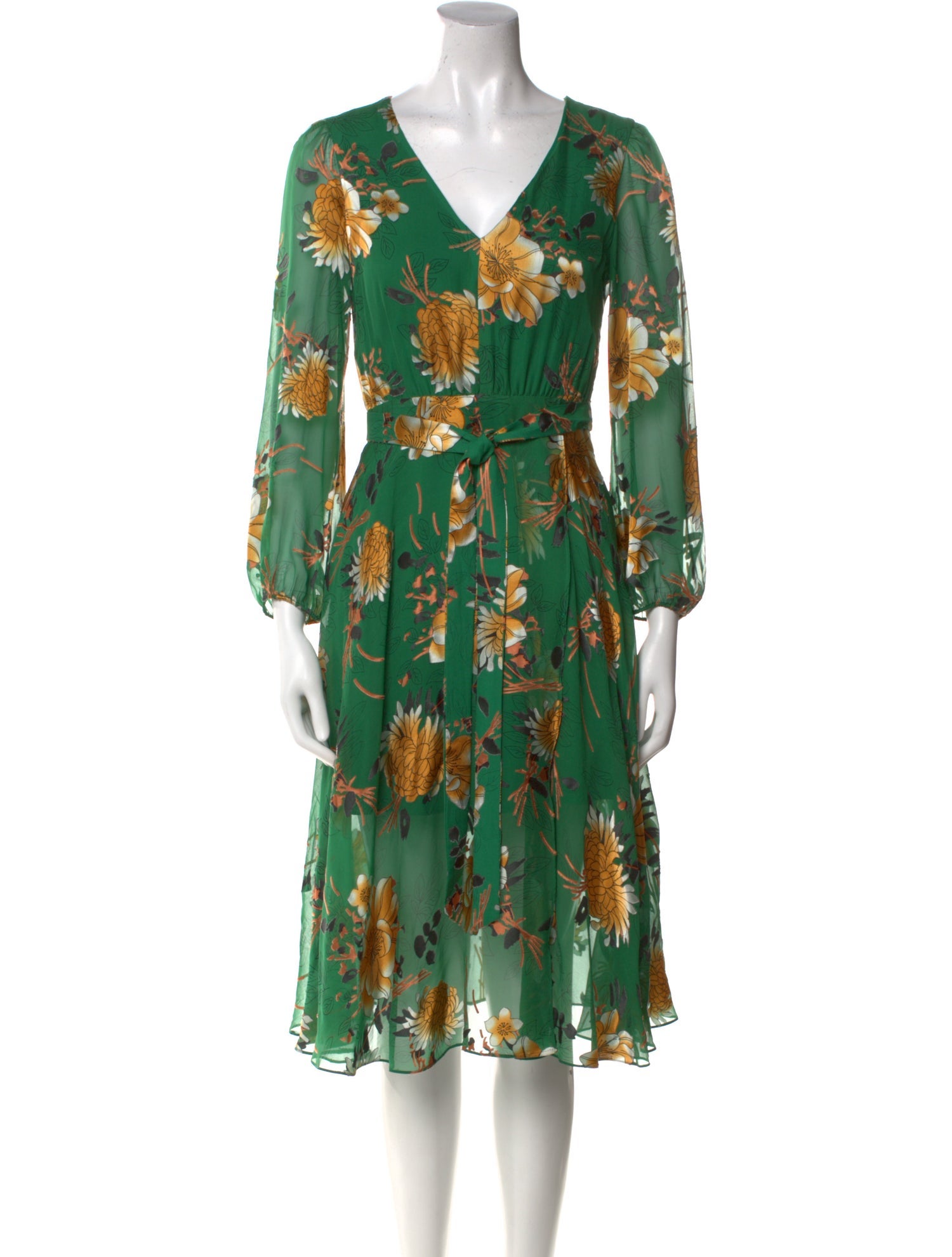 Alice + Olivia Floral Print Midi Length Dress