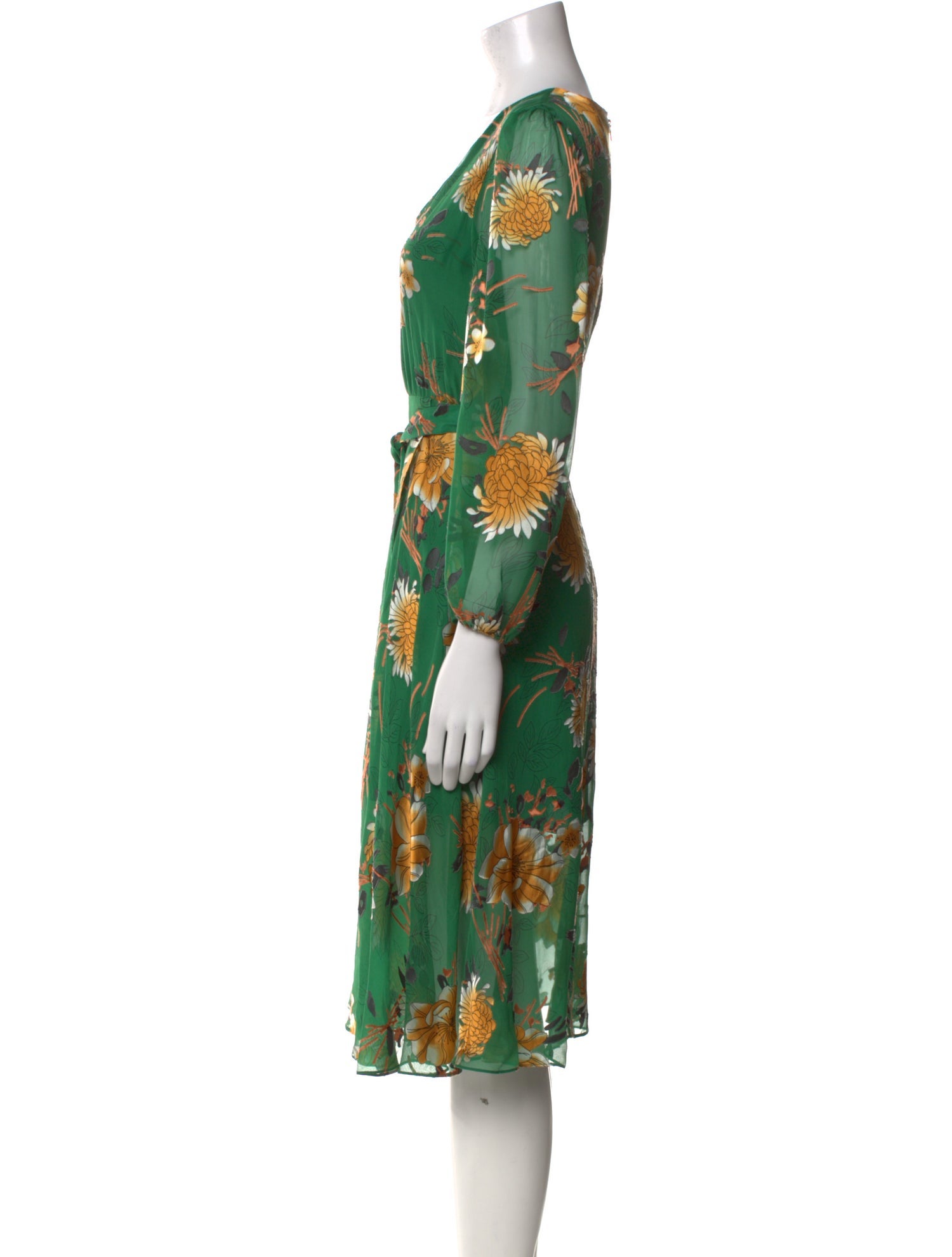 Alice + Olivia Floral Print Midi Length Dress