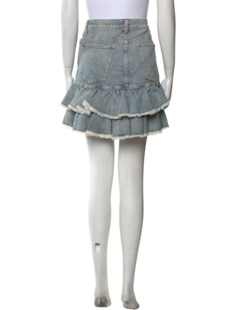 Alice + Olivia Raw-Edge Trim Mini Skirt