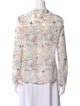 Alice + Olivia Passport Stamp Print Silk Button-Up Top