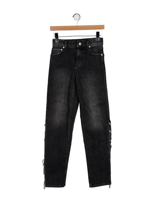 Alice + Olivia Mid-Rise Straight Leg Jeans