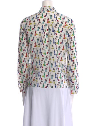 Alice + Olivia Silk Printed Button-Up Top