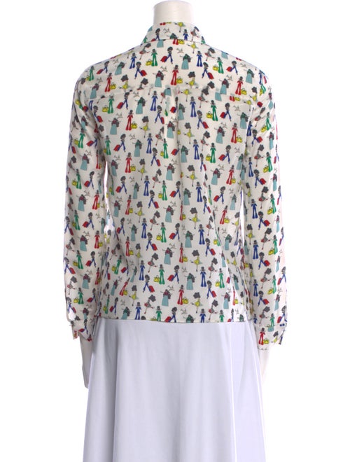Alice + Olivia Silk Printed Button-Up Top