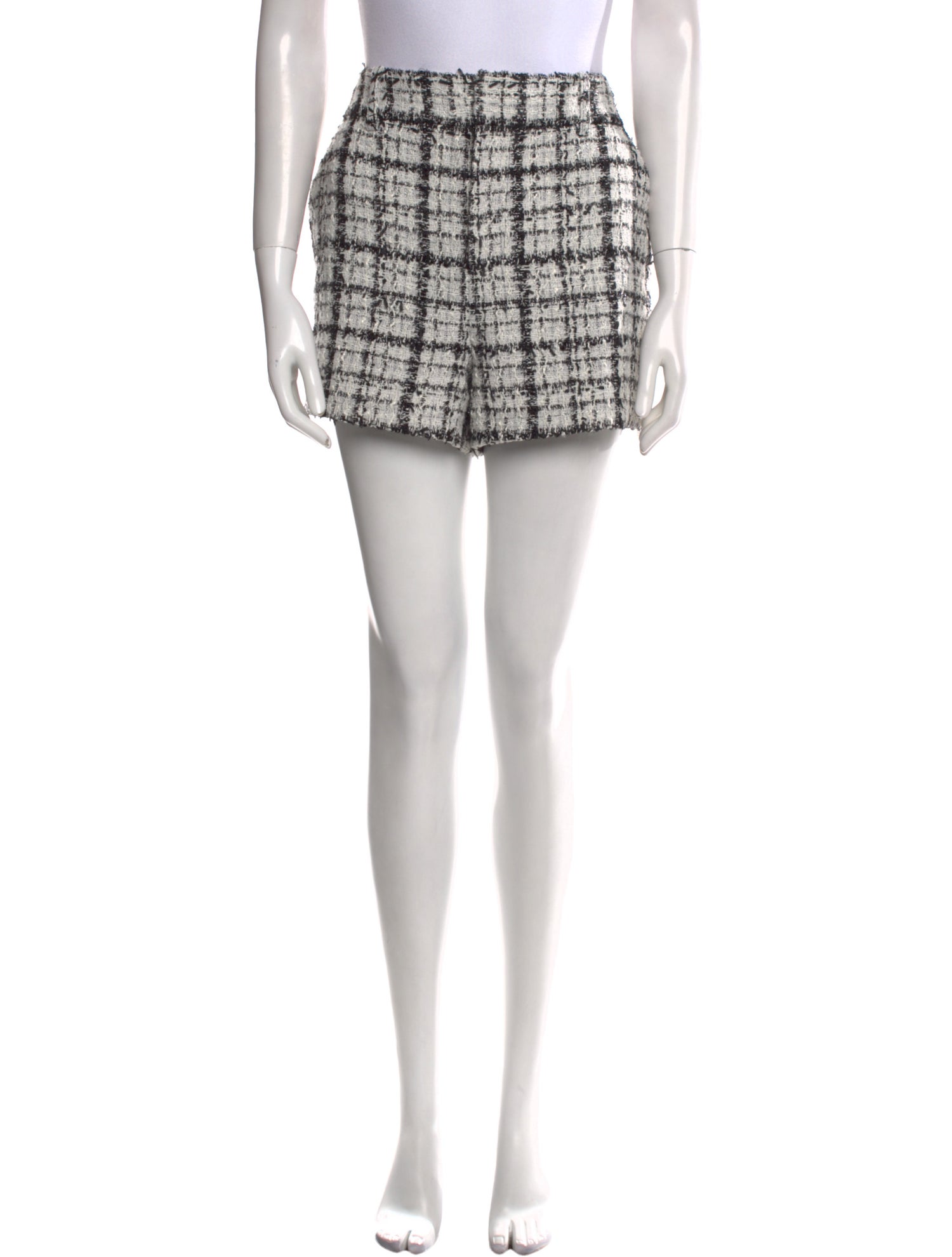 Alice + Olivia Plaid Print Mini Shorts