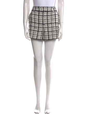 Alice + Olivia Plaid Print Mini Shorts
