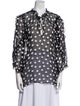 Alice + Olivia Silk Polka Dot Print Blouse